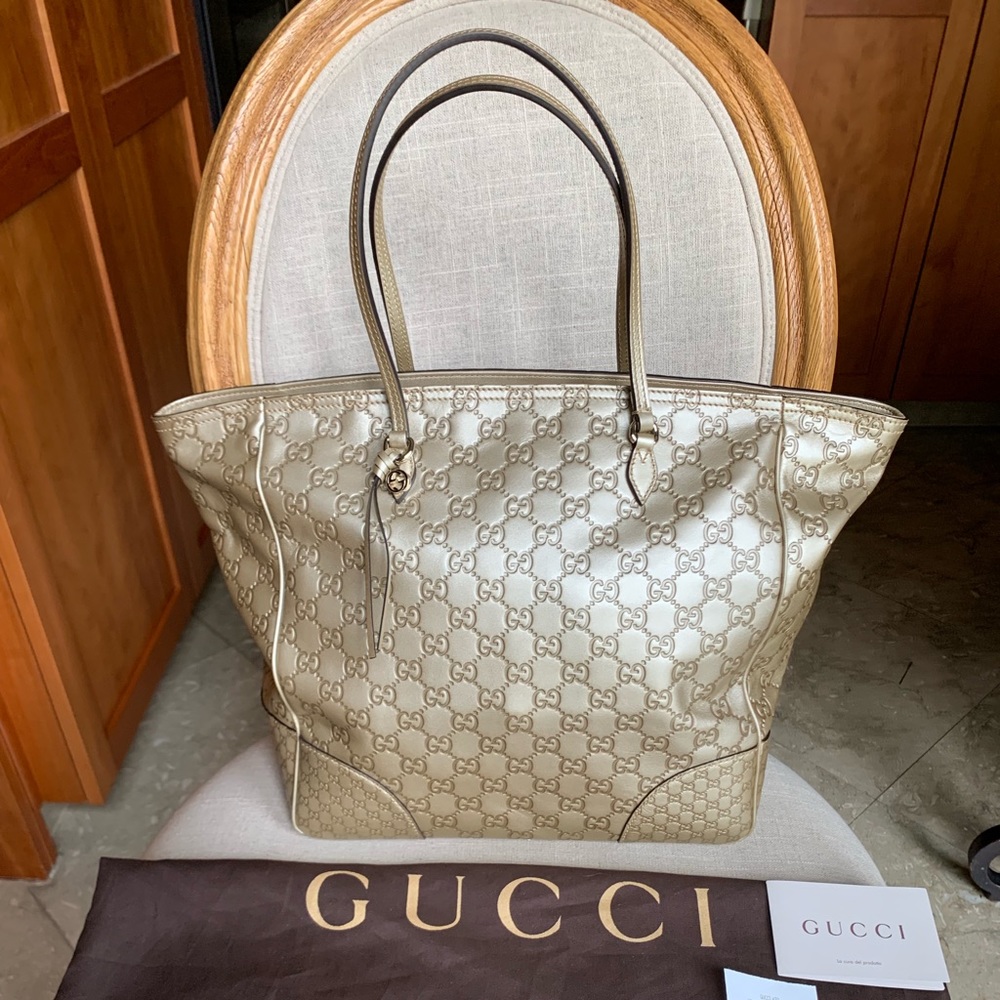 Gucci Bree Guccissima Metallic Tote